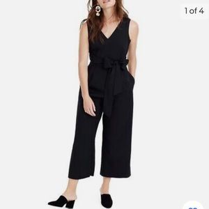 J Crew Dark Matter Stretch Poplin Jumpsuit | Black